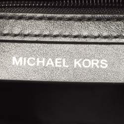 Pre Owned Michael Kors Black Suede And Leather Whitney Top Handle Bag