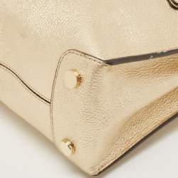 Pre Owned Michael Kors Gold Leather Small Mercer Tote