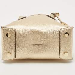 Pre Owned Michael Kors Gold Leather Small Mercer Tote