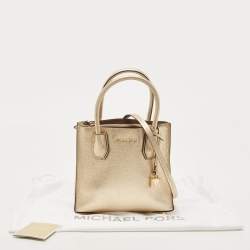 Pre Owned Michael Kors Gold Leather Small Mercer Tote