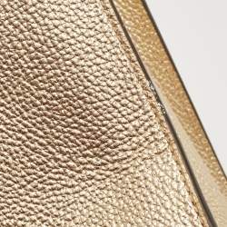 Pre Owned Michael Kors Gold Leather Small Mercer Tote