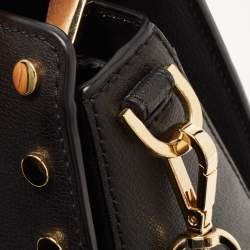 Pre Owned Michael Kors Black Leather Large Sylvie Studded Satchel