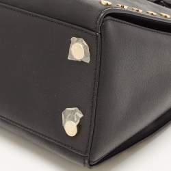 Pre Owned Michael Kors Black Leather Large Sylvie Studded Satchel