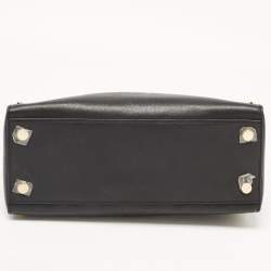 Pre Owned Michael Kors Black Leather Large Sylvie Studded Satchel