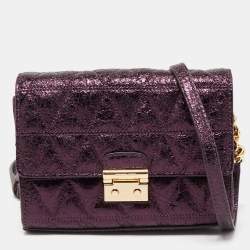 Buy Michael Kors Emmy Crossbody Bag Purse Handbag (Black/Purple) at