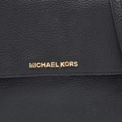 Pre Owned Michael Kors Black Leather Flap Crossbody Bag