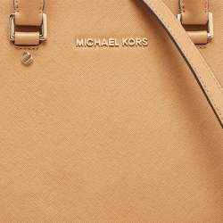 Pre Owned Michael Kors Tan Saffiano Leather Large Selma Satchel