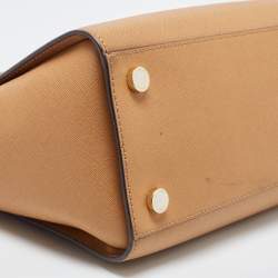 Pre Owned Michael Kors Tan Saffiano Leather Large Selma Satchel