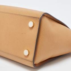 Pre Owned Michael Kors Tan Saffiano Leather Large Selma Satchel