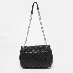 Pre Owned Michael Kors Black Quilted Leather Large Sloan Chain Shoulder Bag