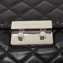 Pre Owned Michael Kors Black Quilted Leather Large Sloan Chain Shoulder Bag