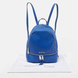 Pre Owned Michael Kors Blue Leather Rhea Backpack