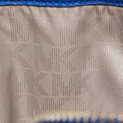 Pre Owned Michael Kors Blue Leather Rhea Backpack