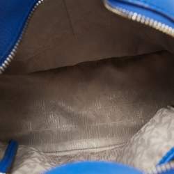 Pre Owned Michael Kors Blue Leather Rhea Backpack