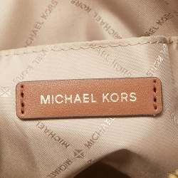 Michael Kors Brown Signature Coated Canvas and Leather Small Daria 2 in 1 Satchel