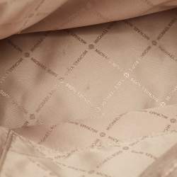 Pre Owned Michael Kors Brown Signature Coated Canvas and Leather Large Hope Tote