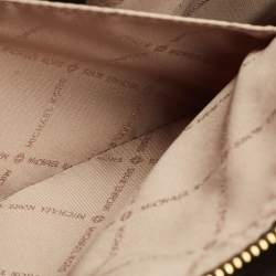 Pre Owned Michael Kors Brown Signature Coated Canvas and Leather Large Hope Tote