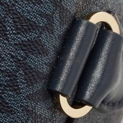 Pre Owned Michael Kors Blue Signature Coated Canvas and Leather Medium Carine Satchel