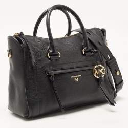 Pre Owned Michael Kors Black Leather Medium Carine Satchel
