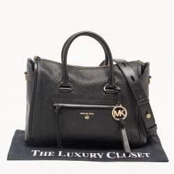 Pre Owned Michael Kors Black Leather Medium Carine Satchel
