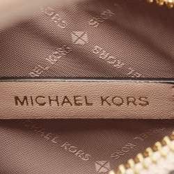 Pre Owned Michael Kors Beige Croc Embossed Leather Small Mercer Tote