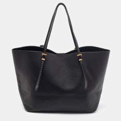 Pre Owned Michael Kors Black Leather Shopper Tote