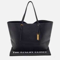 Pre Owned Michael Kors Black Leather Shopper Tote