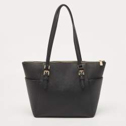 مملوكة مسبقًا Michael Kors Navy Blue Saffiano Leather Jet Set Top Zip Tote