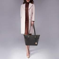 مملوكة مسبقًا Michael Kors Navy Blue Saffiano Leather Jet Set Top Zip Tote