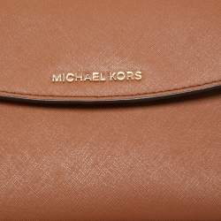 Pre Owned Michael Kors Brown Saffiano Leather Mini Ava Top Handle Bag