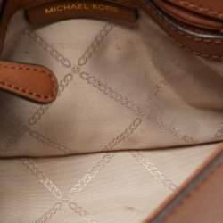 Pre Owned Michael Kors Brown Saffiano Leather Mini Ava Top Handle Bag