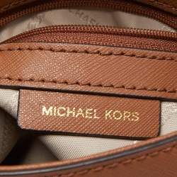 Pre Owned Michael Kors Brown Saffiano Leather Mini Ava Top Handle Bag