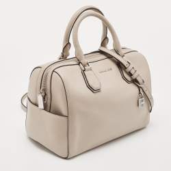 Pre Owned Michael Kors Grey Mercer Medium Leather Duffel Bag