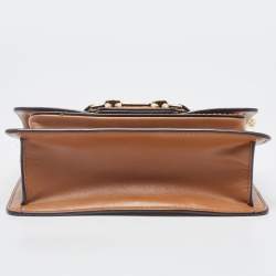 Pre Owned Michael Kors Ivory/Tan Signature Coated Canvas and Leather Heather Shoulder Bag