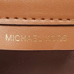 Pre Owned Michael Kors Ivory/Tan Signature Coated Canvas and Leather Heather Shoulder Bag