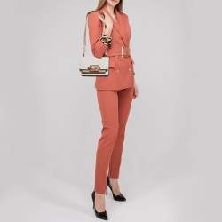 Pre Owned Michael Kors Ivory/Tan Signature Coated Canvas and Leather Heather Shoulder Bag