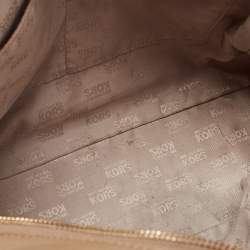 Pre Owned MICHAEL Michael Kors Beige Leather Dome Satchel