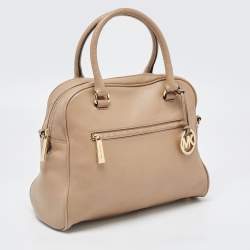 Pre Owned MICHAEL Michael Kors Beige Leather Dome Satchel