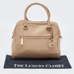 Pre Owned MICHAEL Michael Kors Beige Leather Dome Satchel