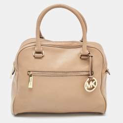 Pre Owned MICHAEL Michael Kors Beige Leather Dome Satchel