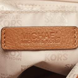 Pre Owned Michael Kors Brown Leather Sloan Flap Top Handle Bag