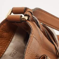 Pre Owned Michael Kors Brown Leather Sloan Flap Top Handle Bag
