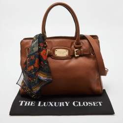 Pre Owned MICHAEL Michael Kors Tan Leather Hamilton North South Tote