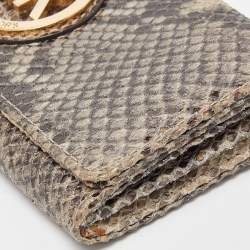 مملوكة مسبقًا محفظة مايكل كورس كونتينينتال قلاب جلد نقشة الثعبان بني و أبيض