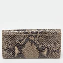 مملوكة مسبقًا محفظة مايكل كورس كونتينينتال قلاب جلد نقشة الثعبان بني و أبيض