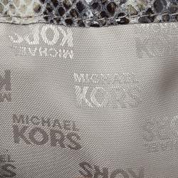 مملوكة مسبقًا محفظة مايكل كورس كونتينينتال قلاب جلد نقشة الثعبان بني و أبيض