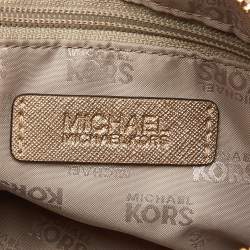Pre Owned MICHAEL Michael Kors Gold Leather Emmy Crossbody Bag