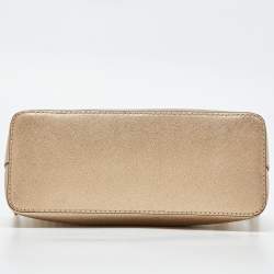 Pre Owned MICHAEL Michael Kors Gold Leather Emmy Crossbody Bag