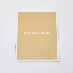 Pre Owned MICHAEL Michael Kors Gold Leather Emmy Crossbody Bag