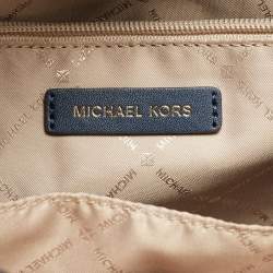 Pre Owned Michael Kors Blue Leather Medium Hamilton Tote